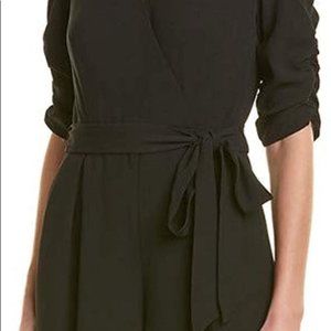 NWT ELLE WOMEN'S WIDE LEG JUMPSUIT WITH RUCHED SLEEVES SZ. L